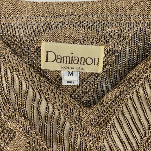 Vintage Damianou Gold Metallic Fringe 2 Piece Skirt Set - Picture 3 of 11